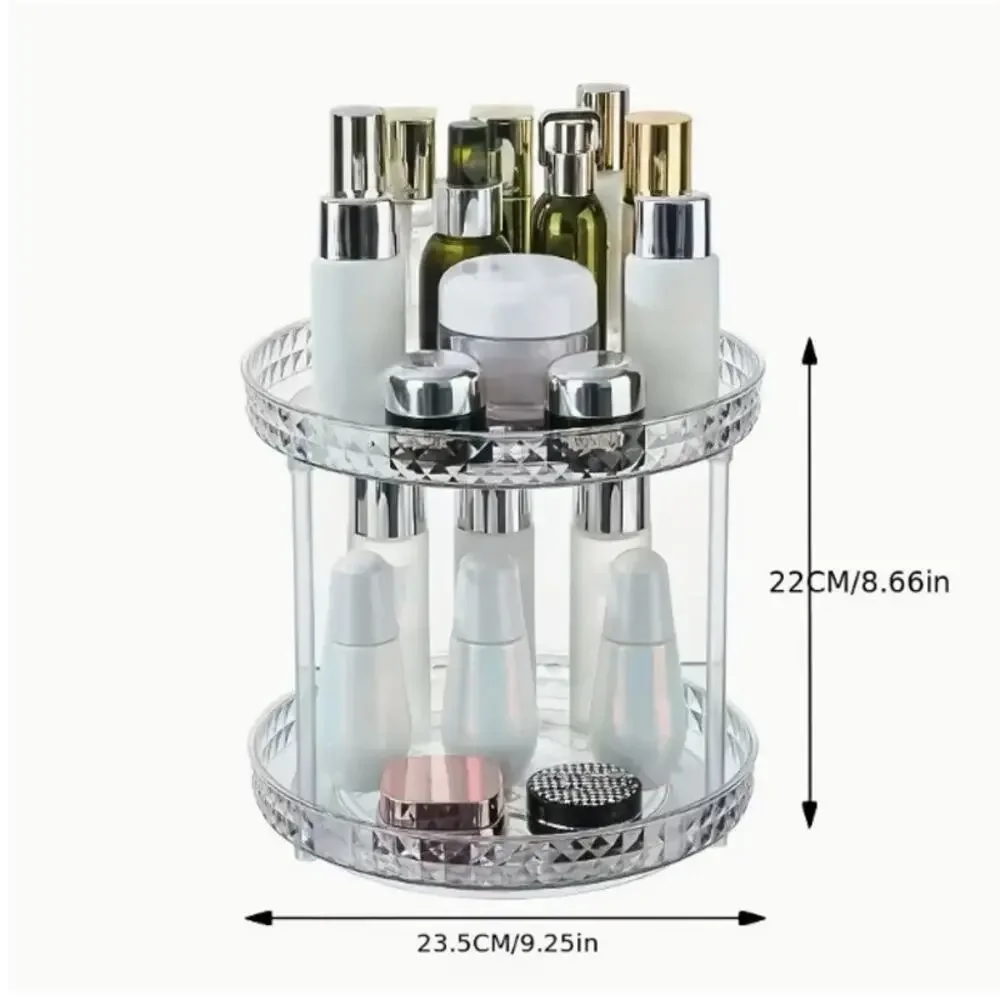 Cosmetic Organizer Rotating Tier Desk Vanity Makeup Perfume Gift Clutter Storage